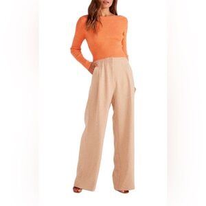 MinkPink New NWT Twist Back Rubbed Top Orange Size Medium
